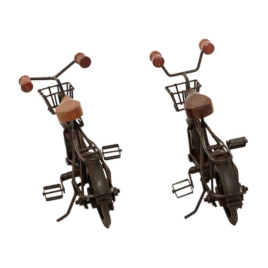 11.5" Black Metal Bike Tabletop Sculptures, 2ct.
